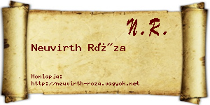 Neuvirth Róza névjegykártya